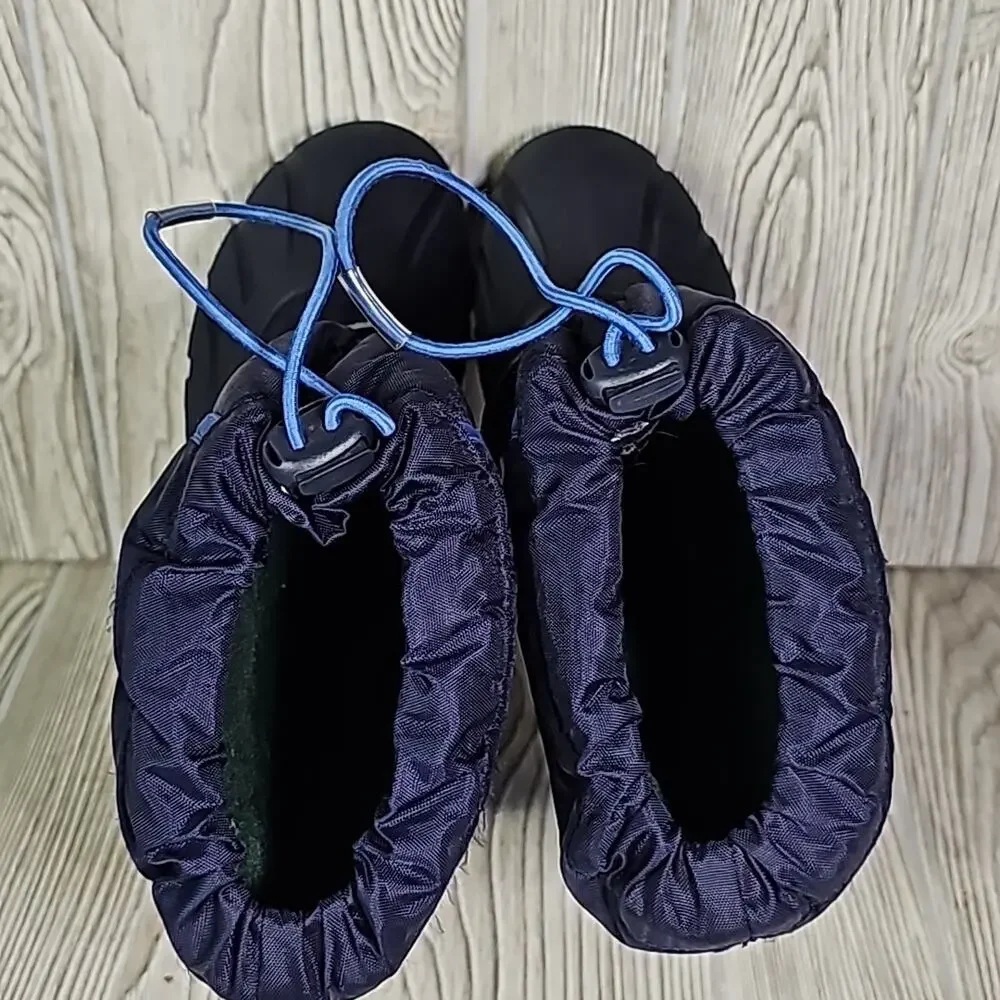 Sorel Flurry Toddler Blue Black Lined Snow Boots Kids Size 4